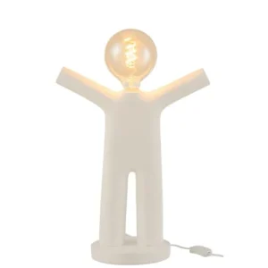 LANADECO Lampe En Résine Blanche H44,5cm 9