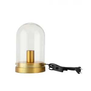 C-Création Lampe En Verre Transparent, Base En Métal Doré 10