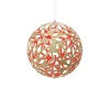 MOAROOM Lampe Floral Colorée 80cm Bambou Et Rouge 20