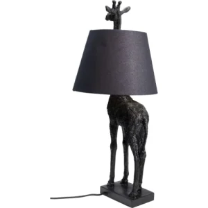 Kare Design Lampe Girafe En Polyrésine Noire Et Abat-jour En Coton 15