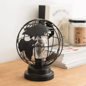 Maisons Du Monde Lampe Globe En Métal Noir Ajouré Avec Ampoule LED 9