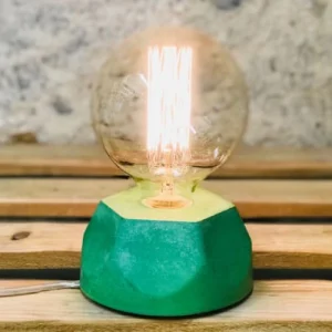 Junny Lampe Hexagone En Béton Vert Fabrication Artisanale 10