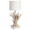 Maisons Du Monde Lampe Imitation Bois Flotté Et Abat-jour Blanc 22