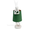 Kare Design Lampe Lapin En Polyrésine Blanche Et Abat-jour En Lin Vert H68 19