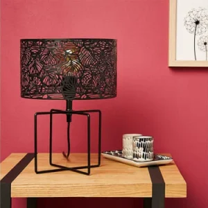 Jardideco Lampe Métal Ajouré Noir 12