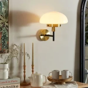 Beliani Lampe Murale En Métal Noir Et Doré 9