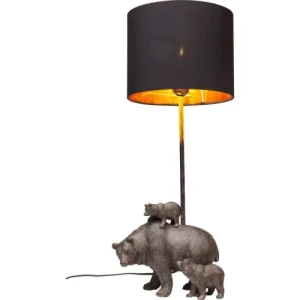 Kare Design Lampe Ours En Polyrésine Marron Et Abat-jour Noir 13