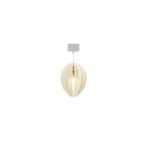 Gone’s Lampe Suspension Bois Et Béton Frêne Teinté Blanc Cordon Blanc 14