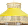 Beliani Lampe Suspension En Rotin Jaune Et Naturel 20