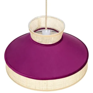 Beliani Lampe Suspension En Rotin Rose Et Naturel 11