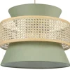 Beliani Lampe Suspension En Rotin Vert Et Naturel 10