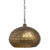 BePureHome Lampe Suspension Métal Antique Messing Doré 20