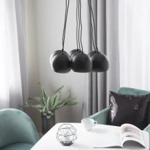 Beliani Lampe Suspension Noir 10