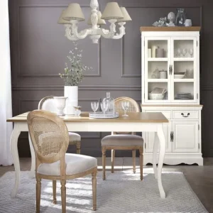 Maisons Du Monde Lustre Blanc Effet Vieilli Et Abat-jours Beiges 14