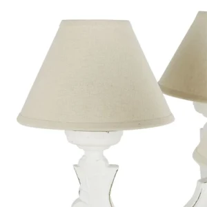 Maisons Du Monde Lustre Blanc Effet Vieilli Et Abat-jours Beiges 10