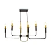 C-Création Lustre Chandelier 6 Lumières En Métal Noir Et Doré 22