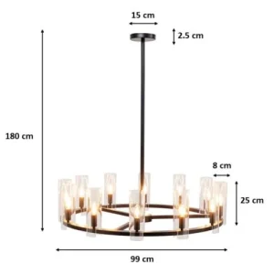 Kare Design Lustre En Acier Et Verre D99 15