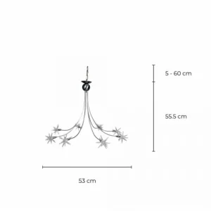 C-Création Lustre En Métal Chromé, Verre Forme étoile Transparent 9