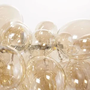 Maisons Du Monde Lustre En Métal Et Globes En Verre Ambré 14