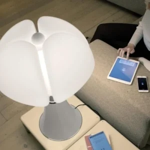 MARTINELLI LUCE – Lampe Led Bluetooth Pied Télescopique H66-86cm Blanc 12