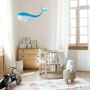 PETIT PAN – Suspension En Bambou Et Soie L50cm Bleu 9