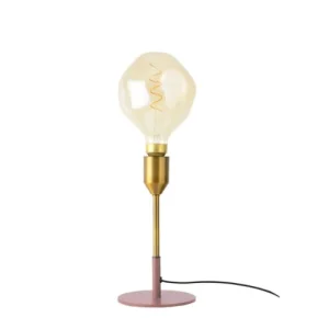 C-Création Pied De Lampe Petit Modèle En Métal Doré, Socle Rose 12