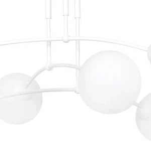 Wonderlamp Plafonnier 6 Lumières Minimaliste Blanc Avec Sphères En Verre 7