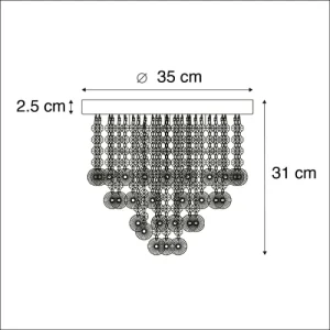 QAZQA Plafonnier En Verre Doré/laiton 12