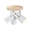 Cristalrecord Plafonnier Nordique En Bois Et 3 Spots Orientables En Métal Blanc 20