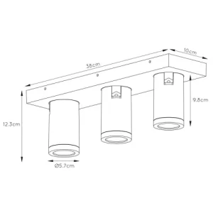 Lucide Spot De Plafond (réglette/plafonnier) En Métal Noir 18