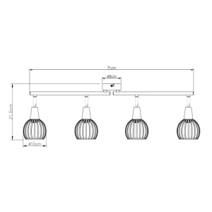 Keria Spot De Plafond (réglette/plafonnier) En Métal Noir 18