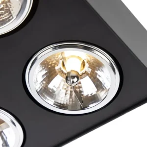 QAZQA Spot Plafond En Aluminium Noir 12