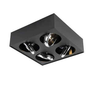 QAZQA Spot Plafond En Aluminium Noir 16