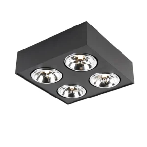 QAZQA Spot Plafond En Aluminium Noir 18