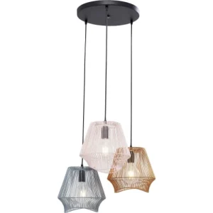 Kare Design Suspension 3 Abat-jours En Acier Tricolore 13