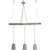 Kare Design Suspension 3 Abat-jours En Béton Et Eucalyptus 20