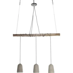 Kare Design Suspension 3 Abat-jours En Béton Et Eucalyptus 18