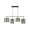 Lucide Suspension 4 Lumières En Bois Et Métal L107cm 17