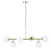 Maisons Du Monde Suspension 6 Globes En Verre Opaline Et Métal Doré 16