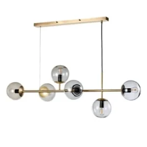 Bolia Suspension 6 Lumières Métal/verre L114cm 15