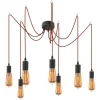 The Concept Factory Suspension Araignée 7 Ampoules Câble Rouge 11