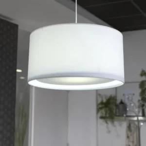 Metropolight Suspension Cylindre Avec Diffuseur Textile Blanc D39cm 12