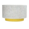 Ambiances & Toiles Suspension Cylindrique Lin Naturel Et Fils Multicolores/bandeau Jaune 22