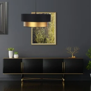 Kauze Luminaires Suspension Déco Chic Noir Et Or Ø 45cm 6