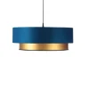 Kauze Luminaires Suspension Déco En Coton Bleu Canard Et Or Ø 45cm 8