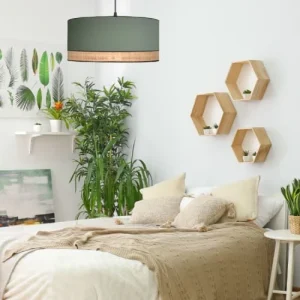 Kauze Luminaires Suspension Déco En Coton Et Bandeau Raphia Ø 50cm 6