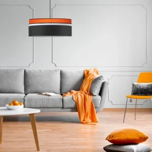 Kauze Luminaires Suspension Déco Noir Et Orange Ø 50 7