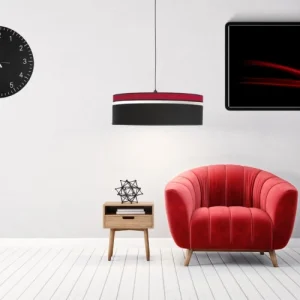 Kauze Luminaires Suspension Déco Noir Et Rouge Ø 40 7