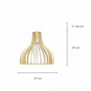 C-Création Suspension En Lamelles De Bois Naturel 18