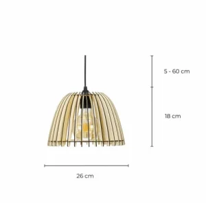 C-Création Suspension En Lamelles De Bois Naturel Et Noir 18